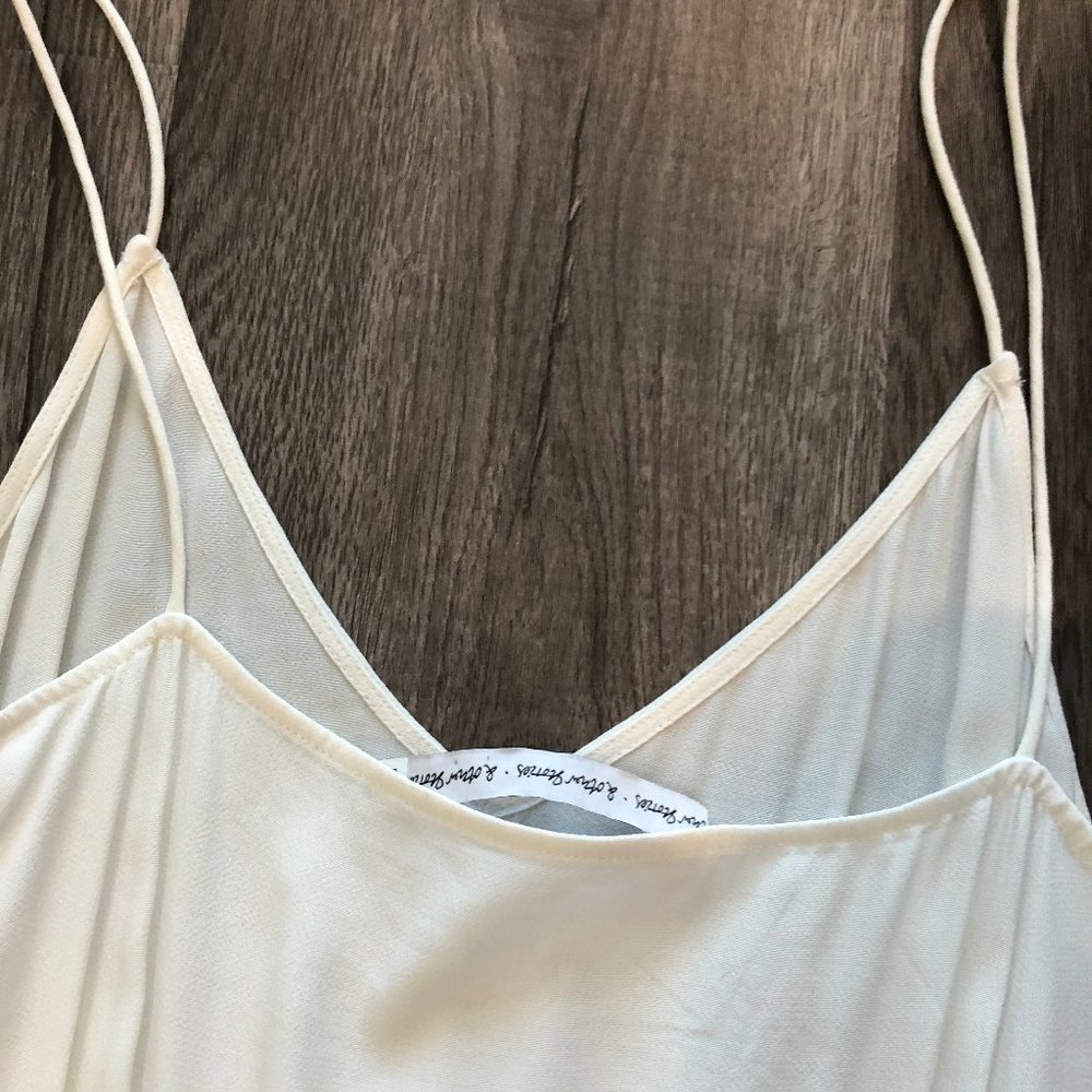 & Other Stories White & Pink Fluted Hem Mini Dress - Picture 2 of 5